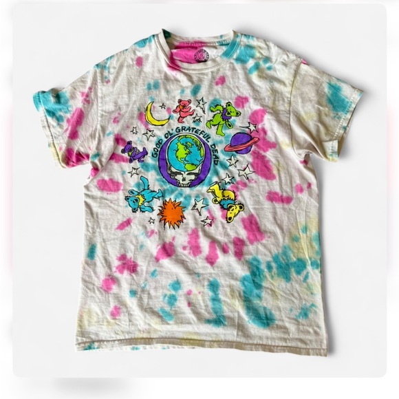 Ripple Junction Tops - Colorful Tie-Dye Grateful Dead T Shirt size women medium